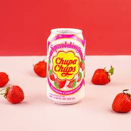 韩国CHUPACHUPS珍宝珠 珍啵乐果味汽水饮料 草莓奶油味 345ml【好喝到冒泡】