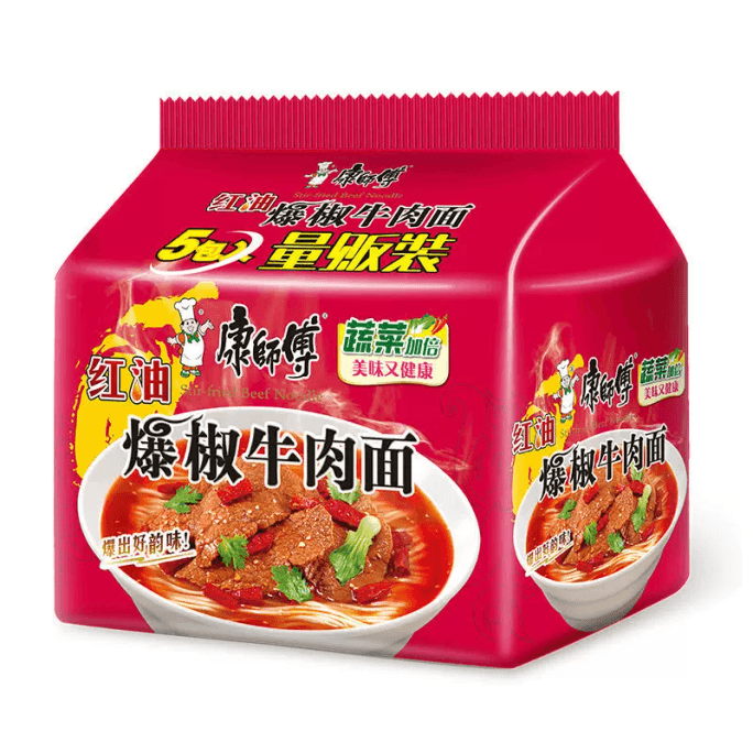 Master Kong Instant Noodles Classic Red Oil Fried Pepper Beef Noodles Instant Noodles Instant Noodles 106*1 Bag