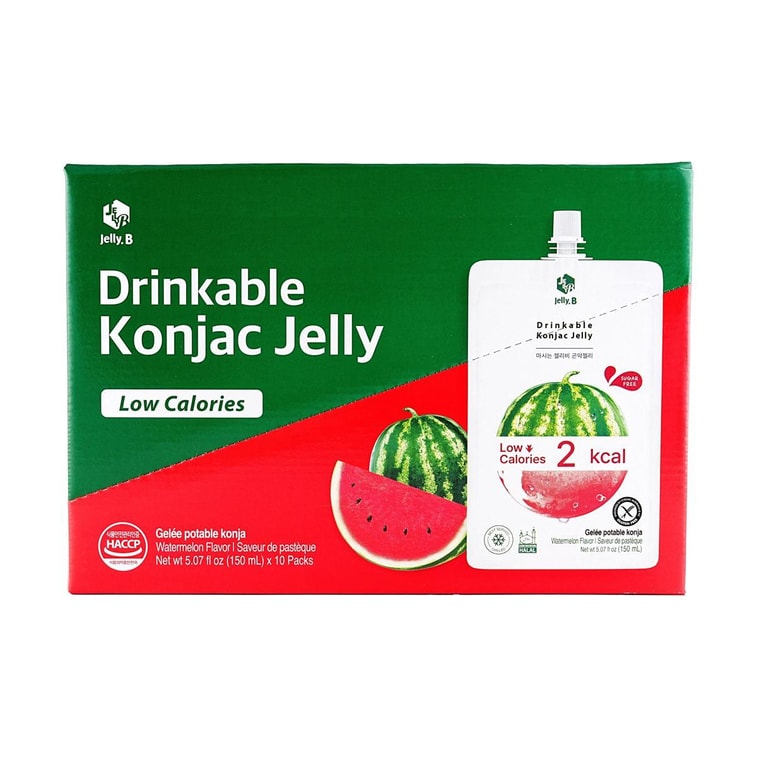 Konjac Jelly, Watermelon, 5.07 fl oz.*10pcs - Sugar-Free Zero Calorie & Low-Fat Satiety Snack 4