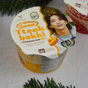 Seventeen Collaboration Edition Chewy Tteokbokki - Instant Rice Cakes, Cheese Rose Flavor, 4.9 oz【Joshua Hong】