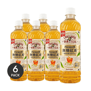 Craft Boss World Tea Premium Unsweetened Black Tea, 20.29 fl oz *6【6 Packs】【 0 Sugar 0 Calories 0 Fat】