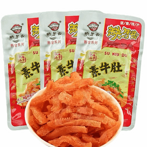 [Extremely Spicy Internet Celebrity Challenge] Vegetarian Beef Tripe Spicy Vegetarian Tripe Konjac Crunch 160g [10 packs inside] Spicy Strips Extremely Spicy Snack Enjoyable Spicy Pieces