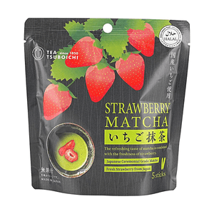 日本TSUBOICHI 草莓抹茶粉 5條入 50g【日式抹茶 草莓風味】