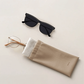 FASOLA 便携眼镜袋 防刮防压墨镜收纳袋 随身眼镜保护套 咖色