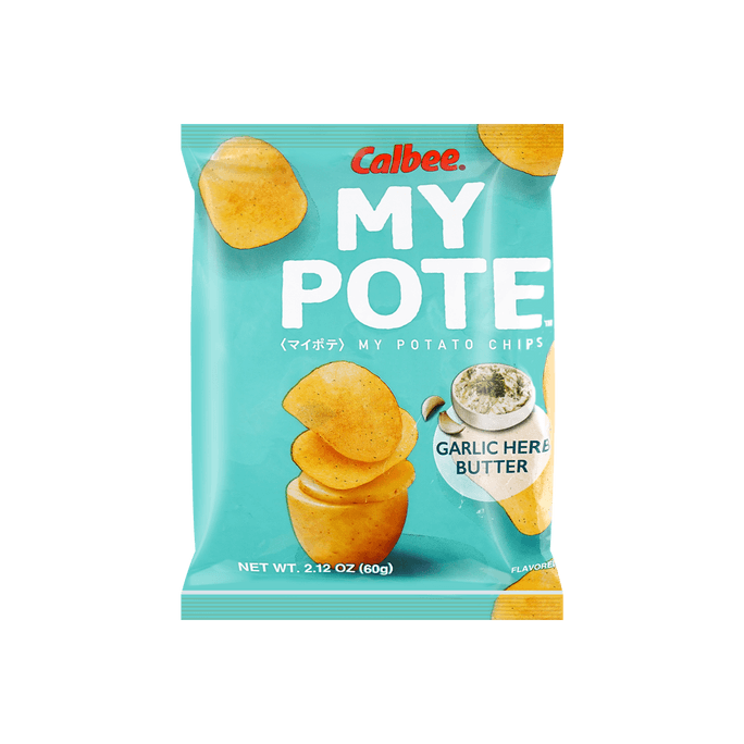 CALBEE Garlic Herb Butter My Pote - Potato Chips, 2.12oz