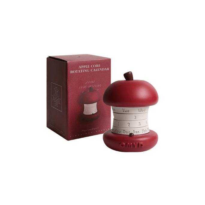 【中国直邮】 日本 CML 设计款创意苹果核万年历可旋转日历对象生日礼物桌面装饰摆件11*15.5cm *1件