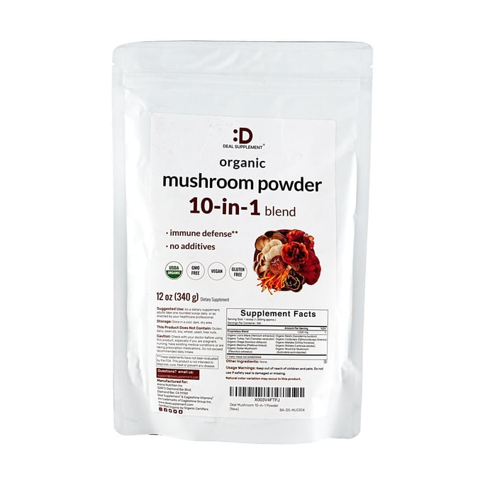 Organic Mushroom Powder Supplement 12 oz.