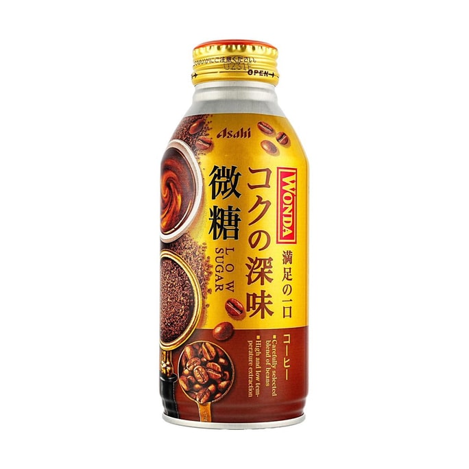 日本ASAHI朝日 WONDA咖啡 即饮咖啡 低糖 370g