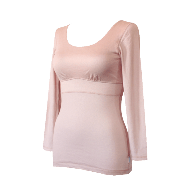 Fleep 8-piece sleeve cotton waistband underwear with chest pad light pink LL
