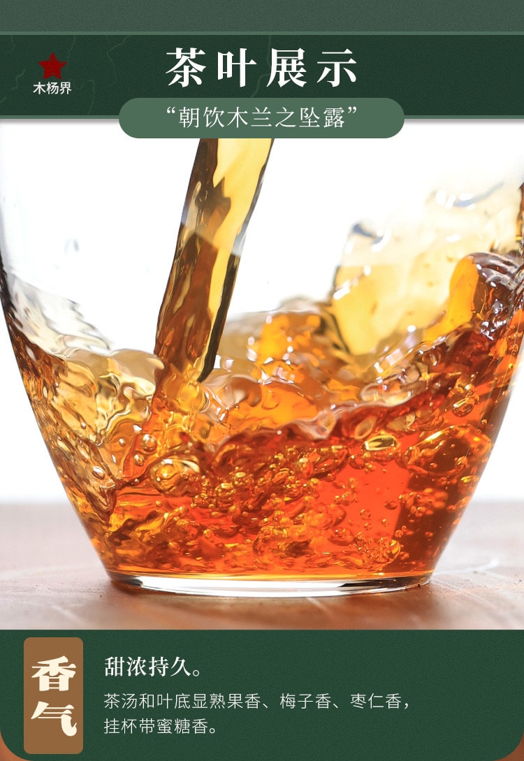  小师姐评茶 荒野花砖茶 木兰露 2019年安化黑茶 甜柔清净 果香蜜韵 来自“蜻蜓茶田”的干净好茶 100克