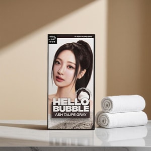 Hello Bubble Hair Dye, Easy Hair Coloring, 3.52 oz. #7A Ash Taupe Gray 【Aespa, Ningning】