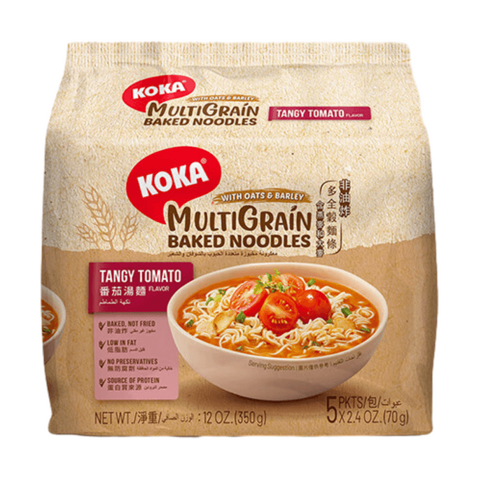 【中国直送】シンガポール KOKA トマト風味スープ麺（70g×5パック）350g