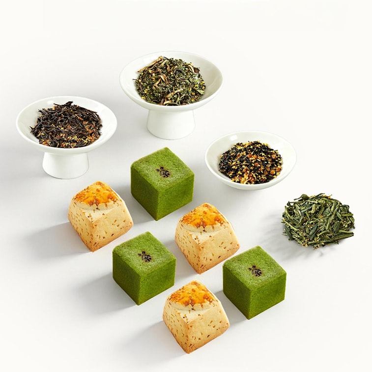 Osmanthus Moon Tea & Mooncake Gift Box,11.57 oz【Tea Cube Mooncake*3+Osmanthus Cake*3+Osmanthus Tea*8】 4