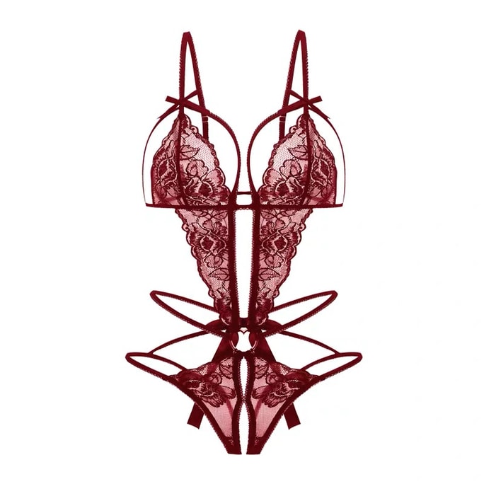 【NEW YORK】Bella’s Fantasy Sexy Lace Lingerie Bodysuit Red