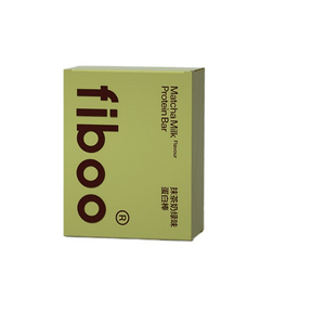 【中国直邮】FIBOO  蛋白棒   能量棒  无蔗糖  低脂  营养健身谷物零食   抹茶奶绿味道   6根*25g/盒