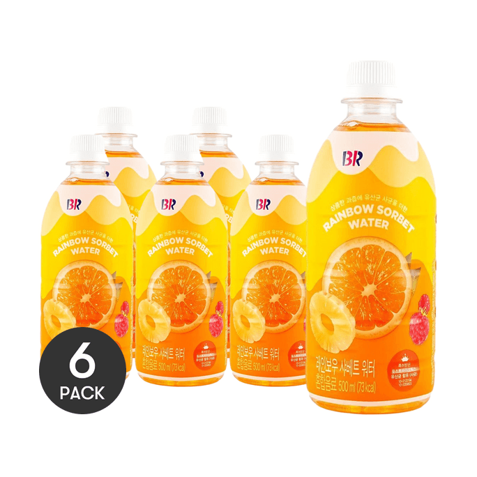 BR 레인보우 샤베트 워터 16.9 fl oz *6개【6팩】【한국 CU 매장 인기상품】