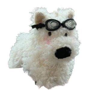 【中国直邮】 FOXTAIL 汽车中控屏幕摆件 西高地可爱狗狗 女生车内装饰 2个装-飞行镜款 1个*|