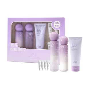 eLL ペリラ ビタミンB7 クレンジング＆バランシングセット [化粧水 150ml + 保湿ローション 120g + クレンジングマッド 100g + BBクリーム 5g×4] プロキシレンと特許取得済みの植物エキス [複数の輸入植物オイル + ツボクサエキスとシソエキスの鎮静成分] をブレンドし、皮脂コントロール、引き締め、保湿の4つの効果を発揮します。