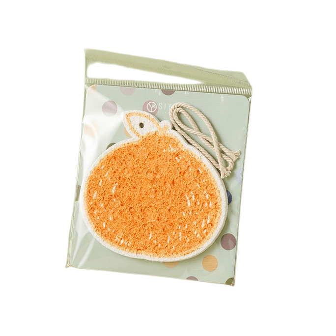 Wood pulp cotton dishwashing sponge compressed clean dishwashing cloth decontamination cloth small orange 1 set