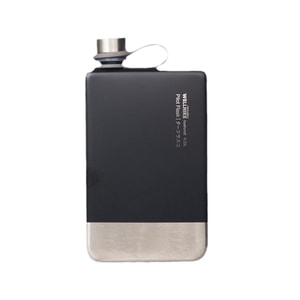 New Outdoor Camping 304 Stainless Steel Portable Flat Wine Bottle 230ml Square Wine Pot Black