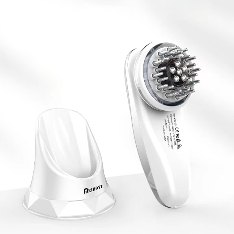 健康な頭皮環境を整える：MEIBOYI 育毛器 電動マッサージコーム 頭皮アプリケーター 赤青光ヘアケアコーム ホワイト（1個） 7