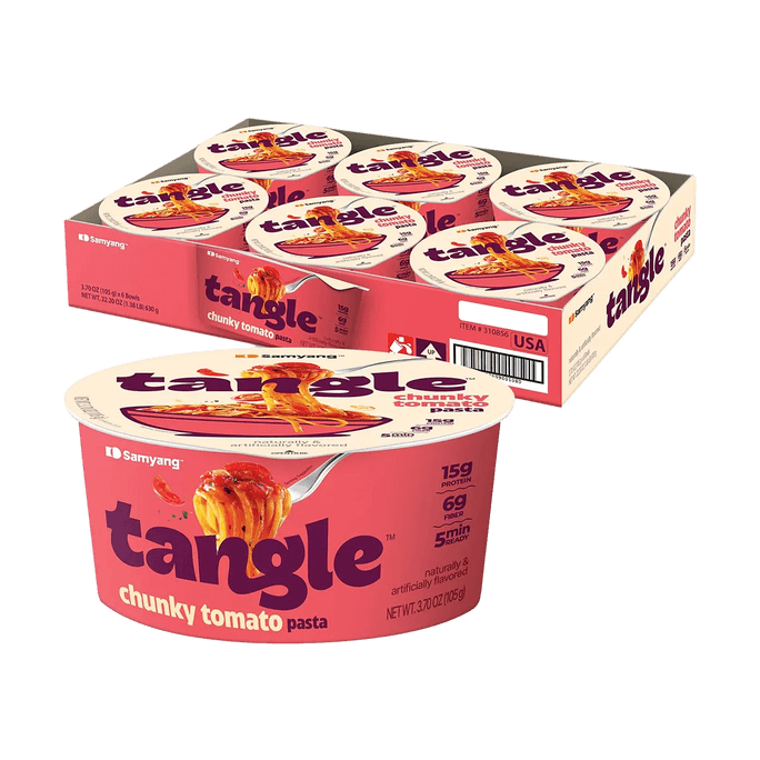 韓國SAMYANG三養 TANGLE義大利麵通心粉 濃鬱番茄口味 105g*6碗 整箱裝【杯麵泡麵泡麵】【輕卡高蛋白】【爆款新品】【Costco同款】