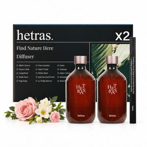 프리미엄 리드 디퓨저 세트, No.2 플라워 파크, 각 500ml/16.9 fl oz, 리드 10개 포함 2개 세트, 로즈, 프리지아 및 프레시 부케 홈 프래그런스