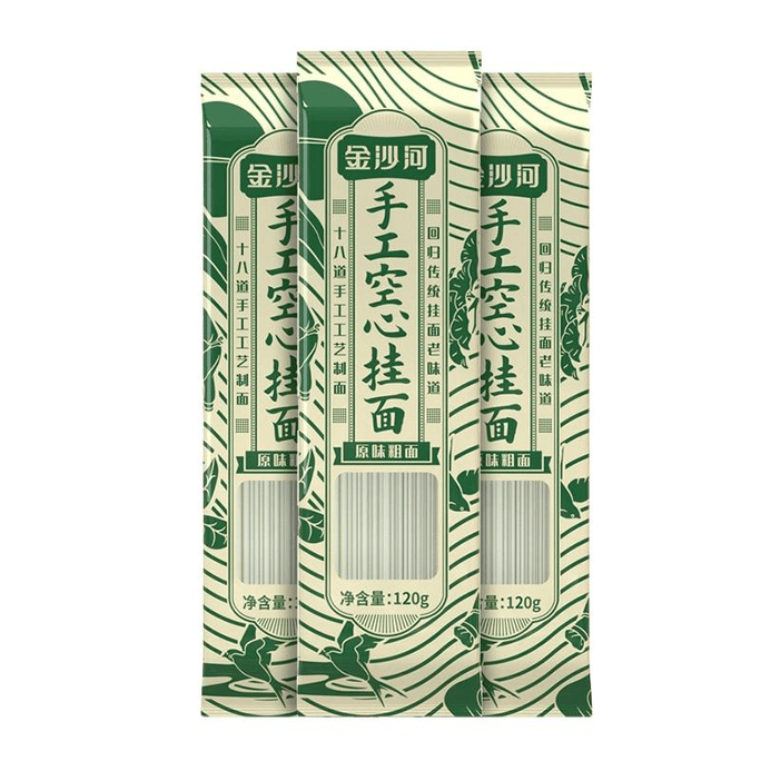 Hollow Noodles, Plain Thick Noodles 120g*3 Bags