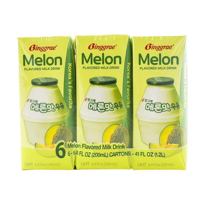 Korean Melon Flavored Milk - 6 Packs* 6.76fl oz