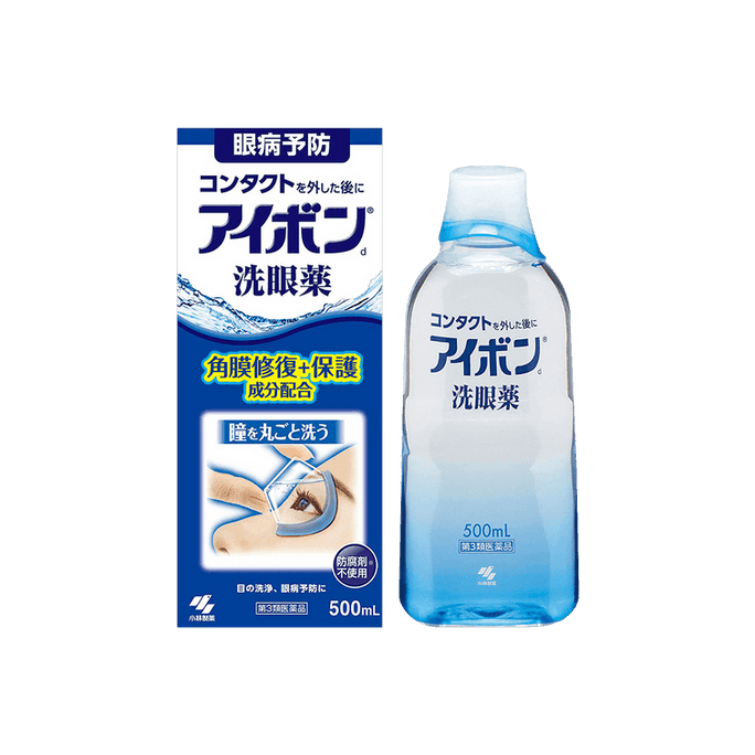 【日本直邮】日本 KOBAYASHI小林制药 洗眼液 #深蓝色 清凉度2~3 500ml 角膜修复
