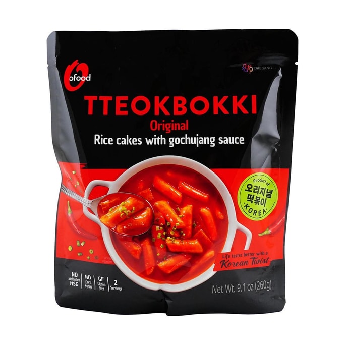 Original Tteokbokki - Korean Rice Cakes with & Gochujang Sauce, 9.1oz