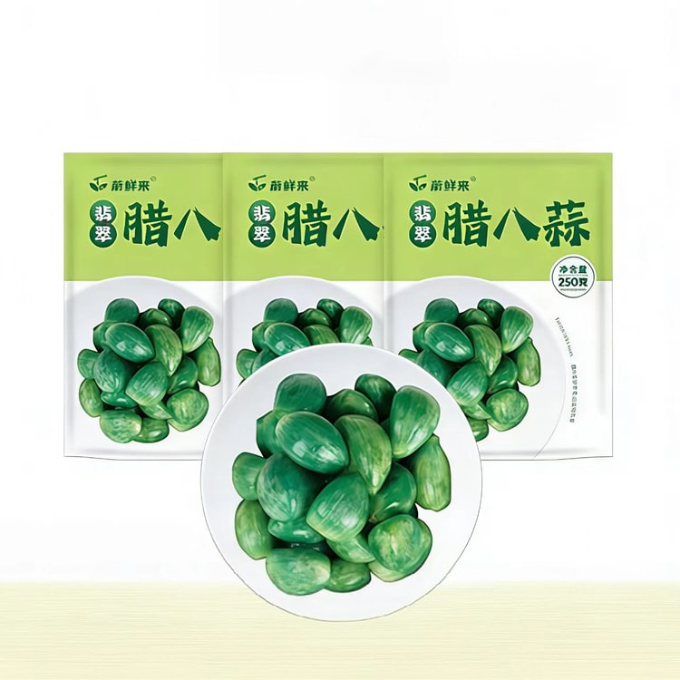 中国直送】威仙来翡翠茯蓉ニンニク、山東特産ニンニク漬け（青ニンニク