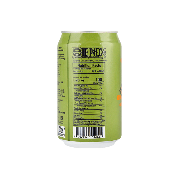 One Piece Zorro Sparkling Water Honey Lemon Flavor, 11.15 fl oz 11