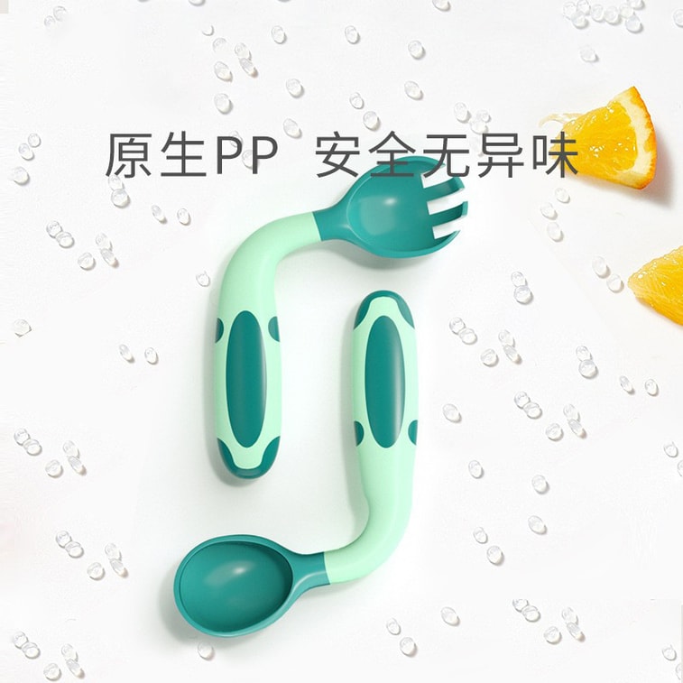 Bendable thermosensitive fork and spoon set blue 5