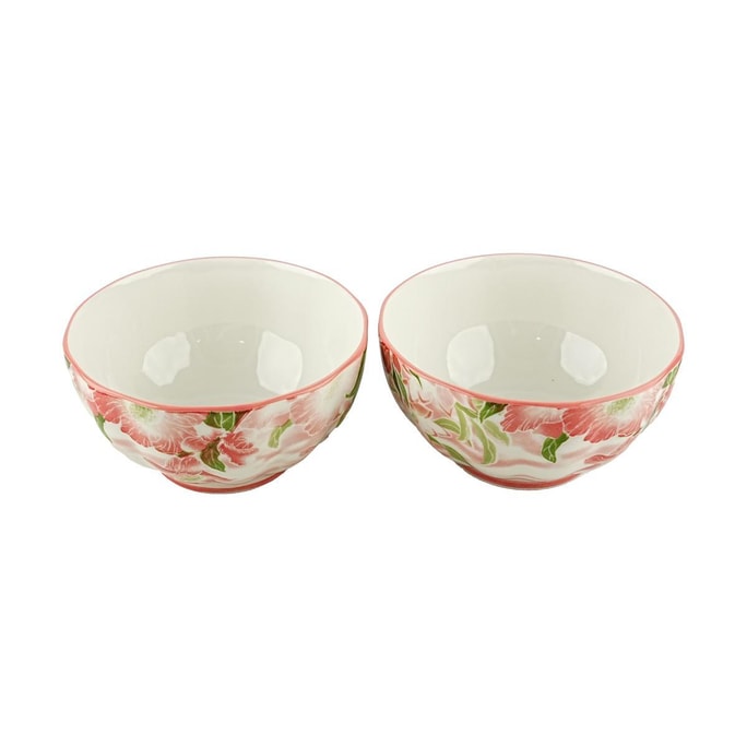 Golden Lion  Japanese style 4.5-inch lotus bowl/pomegranate flower/pink/12 * 12 * 6.1CM/350ML/2 pcs