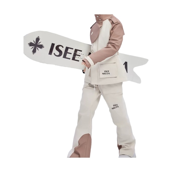 [Berlin Holiday] 2025 ski suits with contrasting colors slim waist for women single and double board  brown-L