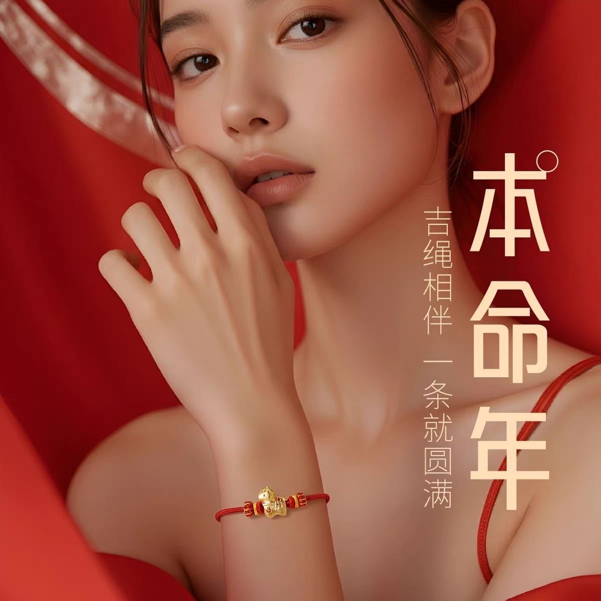 普陀山 開運本命年守護紅手繩編織護身好運紅繩手鍊 平安納福手鍊 男女同款 招財進寶的美好寓意,男女老少都能戴,百搭又喜慶1條