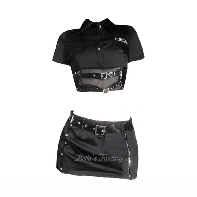 NEW YORK】Bella’s Fantasy Sexy Cosplay Police officer Uniform Costume Lingerie Set Black