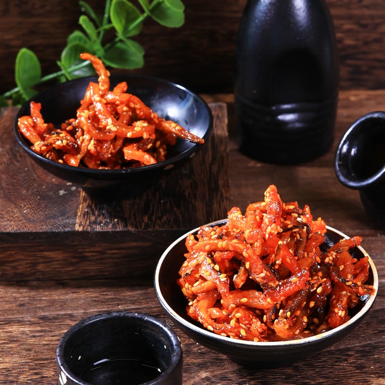 水一方 【海鮮零食寶藏】 鰻魚絲 香辣味海鮮即食小魚乾下酒菜 100g 【甜辣酥脆】【網紅爆款】 6