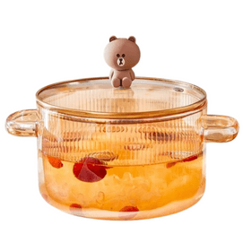 High borosilicate glass soup pot high temperature resistant stew transparent pot 1pc