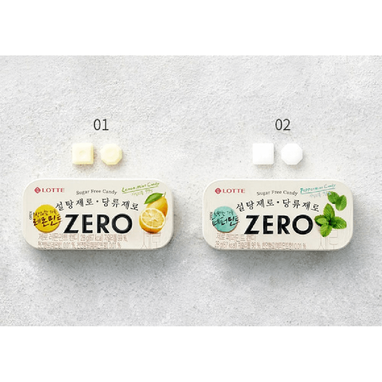 韓国ロッテ ゼロキャンディ レモンミント 28g - Yami 韓国ロッテ ゼロキャンディ レモンミント 28g - Yami