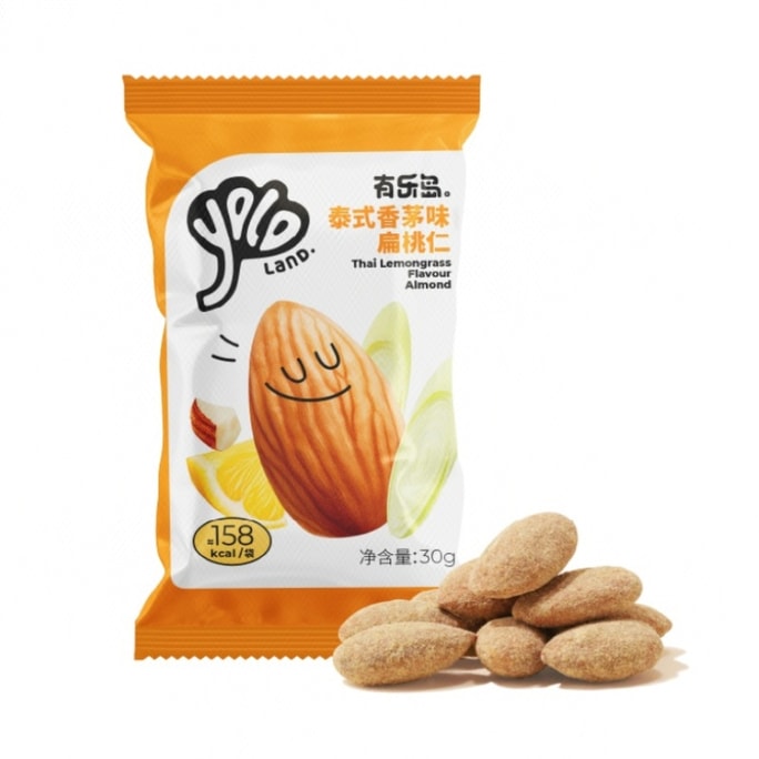 【中国直送】ユールアイランド タイ産 レモングラス風味アーモンド 30g