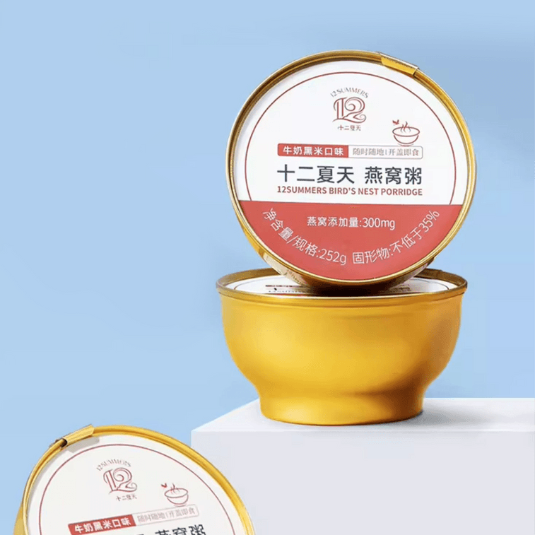 十二年夏天 燕窩粥 牛奶黑米口味 單碗裝 252g【即食免煮早餐代餐粥】 8