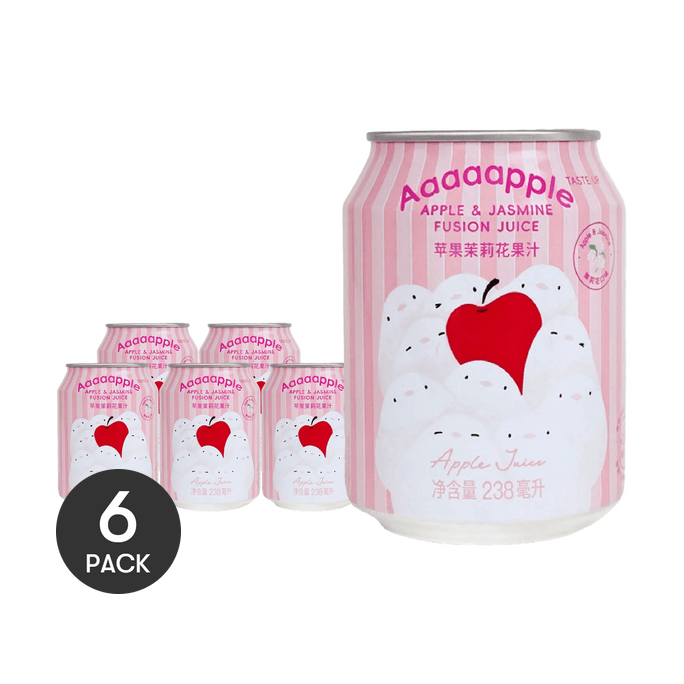 애플 재스민 주스, 246ml * 6팩【클린 라벨, 저칼로리, 백설탕 무첨가】