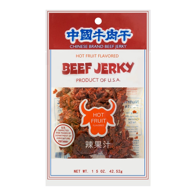 中国牛肉干 辣果汁口味 42.52g 原产地美国