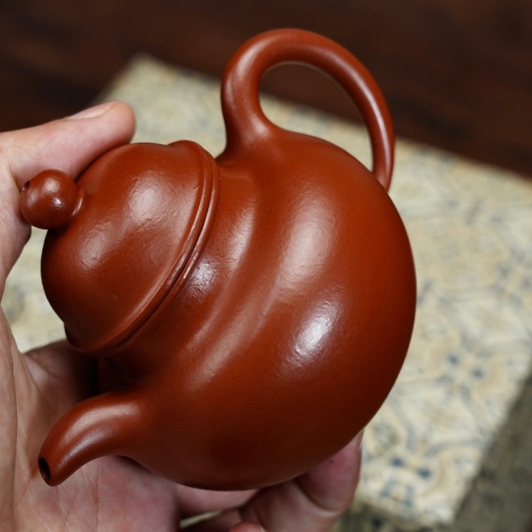 小师姐评茶 【美国现货秒发】掇球宜兴紫砂壶 许雪强手工制粗砂皱皮朱泥 经典器型气韵贯通 越用越润提升茶香 功夫茶资深玩家品鉴 居家办公典藏佳品 150ml 7