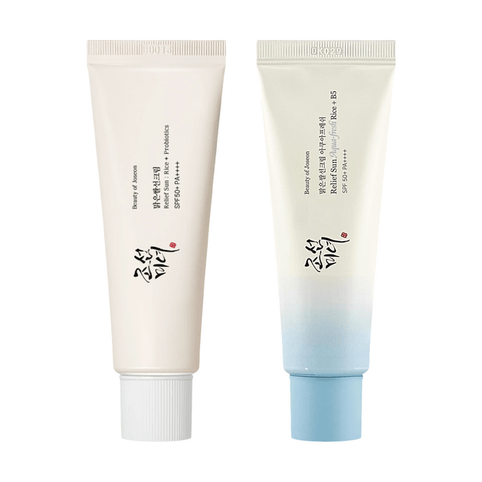 Relief Sun Aqua-fresh: Rice + B5 Sunscreen + Relief Sun Rice Probiotics Sunscreen, SPF50+/PA++++, 1.69 fl oz.*2【TK HOT】