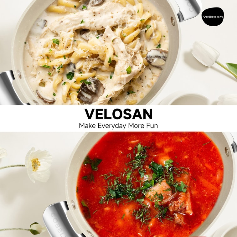 ドイツ 温仑山 小石テクスチャ家庭用シチュー鍋|両手鍋設計【煮込みに最適】蒸し・茹で・煮込みの多機能|チタンノンスティック|ガス・IH対応 24cm 8