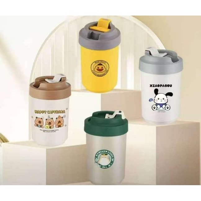 卡通咖啡杯盲盒 304食品级内胆 易清洗 办公出行两用 380ml 【盲盒款四种颜色随机发货】