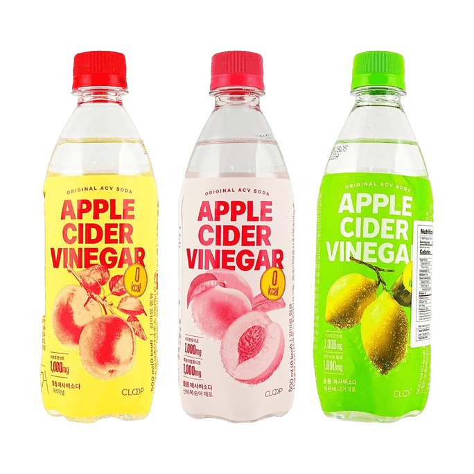 신비 피치 제로 애플 사이다 식초 소다, 16.9 fl oz 【천연 발효 음료】【설탕 0칼로리】